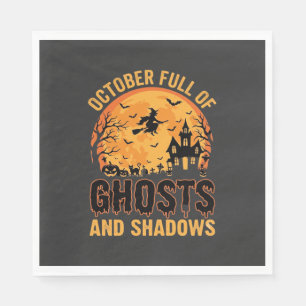 Spoken en Schaduwen Halloween Maan Ontwerp Servet