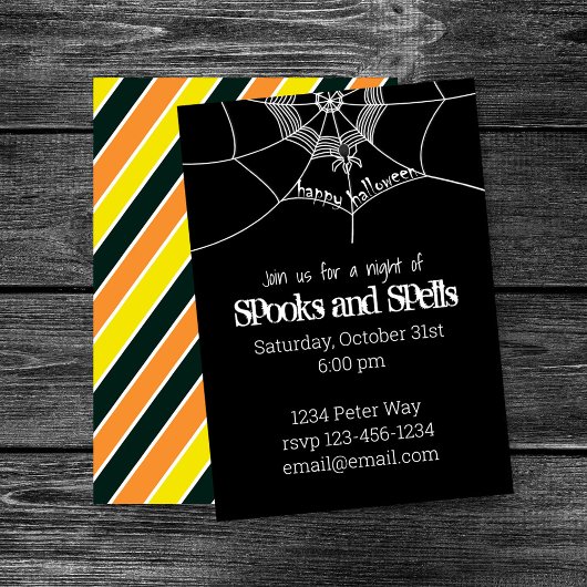 Spoken en Spreuken Spinneweb Halloween Feest Thema Kaart