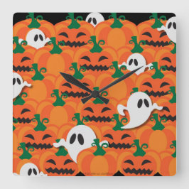 Spoken Halloween Pompoenveld Geesten Vierkante Klok