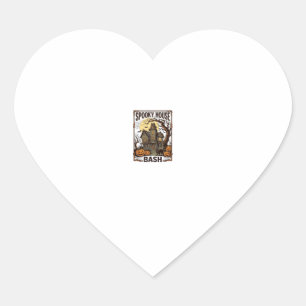 Spoken Huis Feest Vintage Gravure Halloween Ont Hart Sticker
