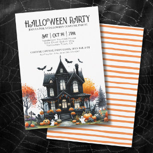 Spoken Huis Halloween Feest Kaart