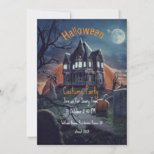 Spoken Huis Halloween Feest Kaarten