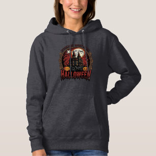 Spoken Huis Halloween Vintage Gravure Griezelige N Hoodie