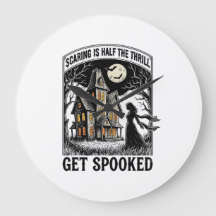 Spoken Huis Halloween Vintage Gravure Horror S Grote Klok