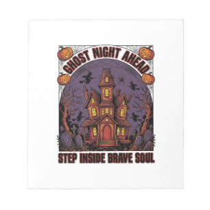 Spoken Huis Halloween Vintage Gravure Ontwerp_1 Notitieblok