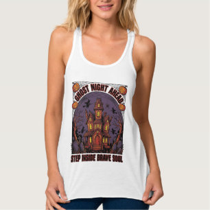 Spoken Huis Halloween Vintage Gravure Ontwerp_1 Tanktop