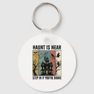 Spoken Huis Halloween Vintage Gravure Spookachtige Sleutelhanger