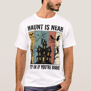 Spoken Huis Halloween Vintage Gravure Spookachtige T-shirt
