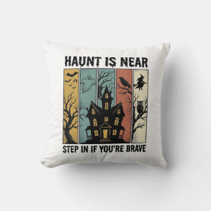 Spoken Huis Halloween Vintage Gravure Spooky D Kussen