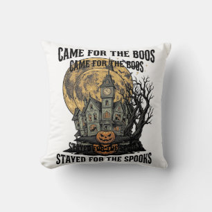 Spoken Huis Halloween Vintage Gravure Spooky T Kussen