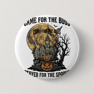 Spoken Huis Halloween Vintage Gravure Spooky T Ronde Button 5,7 Cm