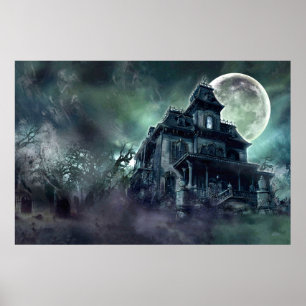 Spoken Huis Horror Poster – Spookachtige Landhuis