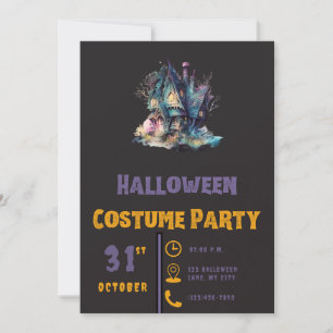 Spoken Huis Roze Groen Modern Zwart Halloween Kaart