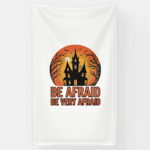 Spoken Huis Wees Bang Vintage Halloween Ontwerp_1 Spandoek