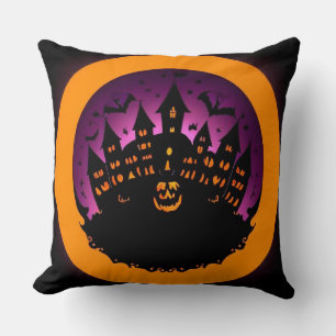 🌙🏰 Spoken Kasteel Silhouet Griezelige Nacht ✨👻 Kussen