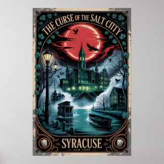 Spoken Syracuse, New York Vintage Horror Reizen Poster