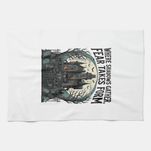 Spoken T-shirt Over Geest Huis Vintage Gotische Ke Theedoek