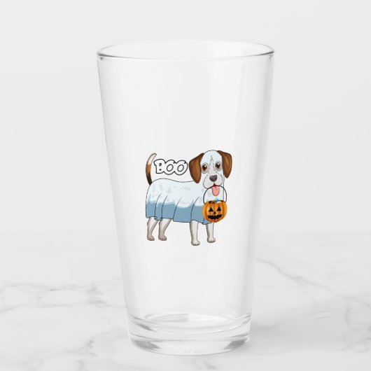 Spokenbeagle Halloween-hond Glas (Voorkant)