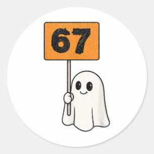 Spokende 67 Meme Zes Zeven 6-7 Grappige Internetgr Ronde Sticker