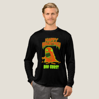 Spokende Geest Boo Halloween Griezelen Groen Oranj Tri-Blend Shirt