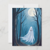 Spokende Geest | Gelukkig Halloween Geheime Bos Feestdagenkaart (Voorkant)
