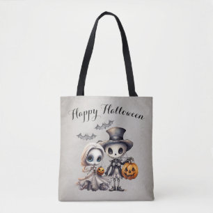 Spokende Geest Pop en Skelet Halloween Draagtas