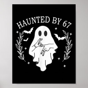 Spokende Zes Zeven 6 7 Meme 67 Skelet Hand Hallow Poster
