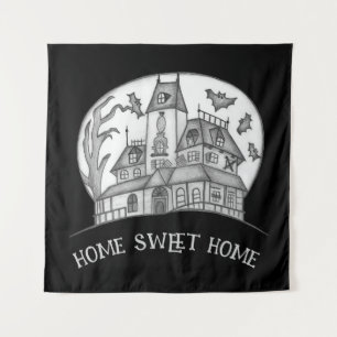 Spokenhuis en Vleermuizen Halloween Wandkleed