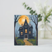 Spokenhuis | Eng Halloween  Feestdagenkaart (Staand voorkant)