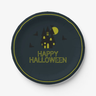 Spokenhuis, Gelukkig Halloween Papieren Bordje