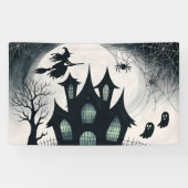 Spokenhuis Halloween Spandoek (Horizontaal)