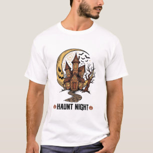 Spokenhuis Halloween Vintage Gravure Wit T-Shirt