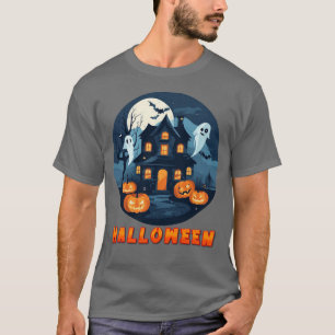 Spokenhuis met Pompoenen, Geesten en Volle Maan T-shirt