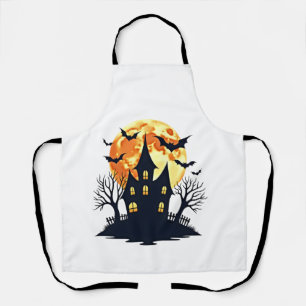Spokenhuis met Vleermuizen � Eng Halloween T-shirt Schort
