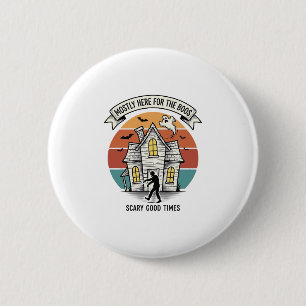Spokenhuis T-shirt Grappig Vintage Halloween Versc Ronde Button 5,7 Cm