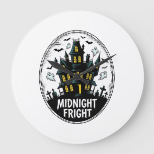 Spokenhuis T-shirt Griezelnacht Halloween Vector_1 Grote Klok