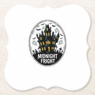 Spokenhuis T-shirt Griezelnacht Halloween Vector_1 Kartonnen Onderzetters