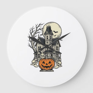 Spokenhuis T-shirt Vintage Gravure Halloween De Grote Klok