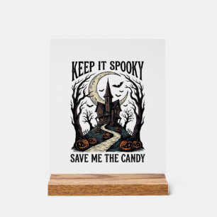 Spokenhuis T-shirt Vintage Halloween-gravure Ar Acryl Bord