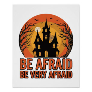 Spokenhuis Wees Bevreesd Vintage Halloween-ontwerp Perfect Poster