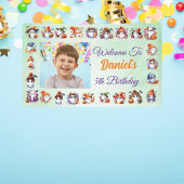 Spokenthema in lichtgroene waterverf verjaardag spandoek