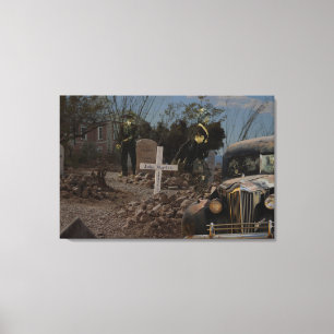 Spokenword begraafplaats in Tombstone Canvas Afdruk