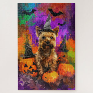 Spokige Cairn Terrier Hond Halloween Heks Pompoen Legpuzzel