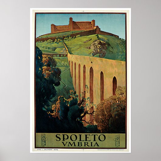 Spoleto Italy  Italiaans reizen Poster (Voorkant)