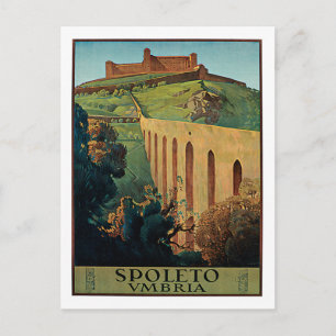 Spoleto Umbria Italy Vintage Travel Poster Art Briefkaart