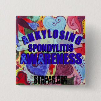 Spondylitis Ankylopoetica Bewustheid Knop Sq LoveB Vierkante Button 5,1 Cm
