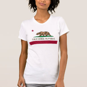 Sponge Paint California Flag T-shirt