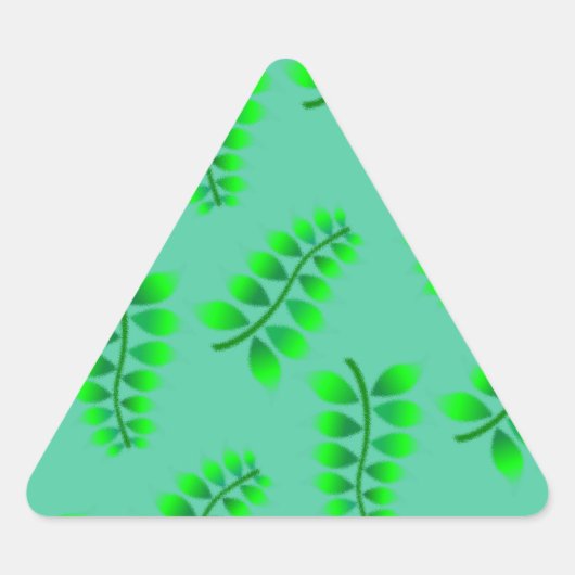 Sponged Foliage Pattern Driehoek Sticker (Voorkant)