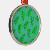 Sponged Foliage Pattern Metalen Ornament (Rechts)