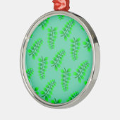 Sponged Foliage Pattern Metalen Ornament (Links)